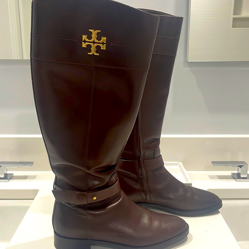 Tory Burch Brown Leather Riding Boots